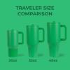 imageHydroJug Traveler  40 oz Water Bottle with Handle ampamp Flip Straw  Fits in Cup Holder Leak Resistant TumblerReusable Insulated Stainless Steel ampamp Rubber Base  Gifts for Women ampamp Men BlackClover