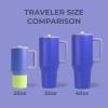 imageHydroJug Traveler  40 oz Water Bottle with Handle ampamp Flip Straw  Fits in Cup Holder Leak Resistant TumblerReusable Insulated Stainless Steel ampamp Rubber Base  Gifts for Women ampamp Men BlackLime Rickey