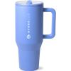 imageHydroJug Traveler  40 oz Water Bottle with Handle ampamp Flip Straw  Fits in Cup Holder Leak Resistant TumblerReusable Insulated Stainless Steel ampamp Rubber Base  Gifts for Women ampamp Men BlackLight Blue