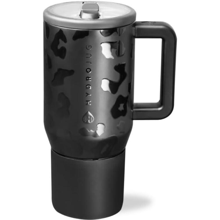 imageHydroJug Kids  20 oz Insulated Kids Water Bottle with Flip Straw ampamp Handle  LeakProof ampamp Durable  Perfect for School Sports Lunch Travel ampamp Camp BowsBlack Leopard