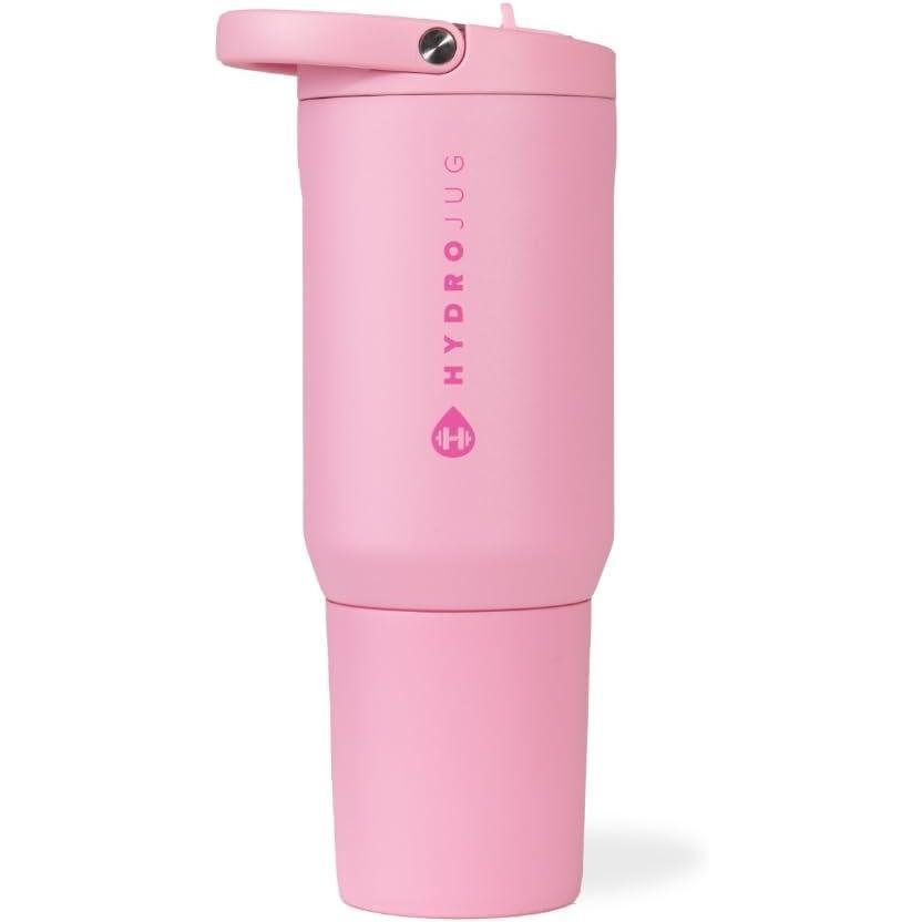 imageHydroJug Sport  Stainless Steel Tumbler with Straw Vacuum Insulated 32oz Leakproof Water Bottle Ergonomic Design Reusable Dishwasher Safe Rubber Base Durable for Gym or Outdoors BlackBlush