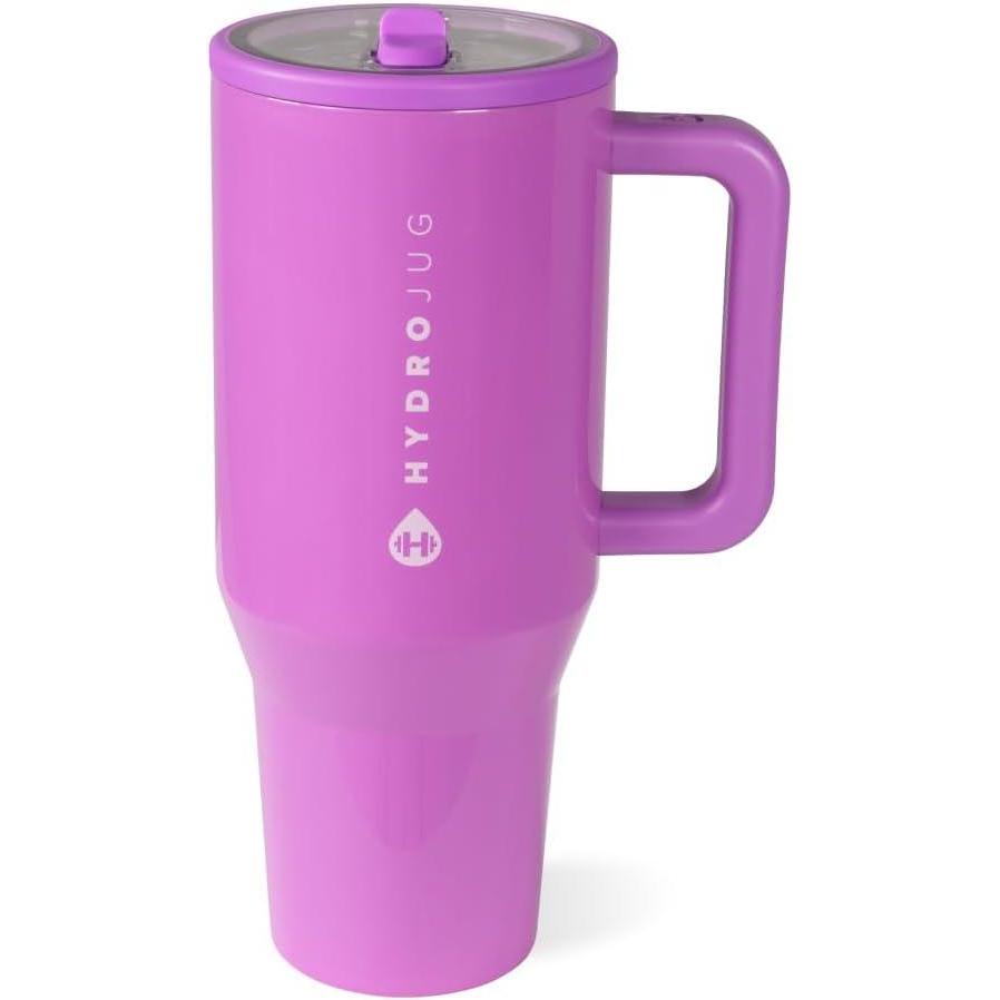 imageHydroJug Traveler  32 oz Water Bottle with Handle ampamp Flip Straw  Fits in Cup Holder Leak Resistant TumblerReusable Insulated Stainless Steel ampamp Rubber Base  Gifts for Women ampamp Men BlackPulse