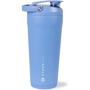 imageHydroJug 24 oz New Stainless Steel Shaker  Insulated Leakproof BPAFree with Silent Mixing Grate  No Clumps No Noise  Premium Shaker for Fitness Sports ampamp Everyday Use Black LeopardLight Blue
