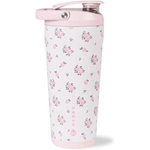 imageHydroJug 24 oz New Stainless Steel Shaker  Insulated Leakproof BPAFree with Silent Mixing Grate  No Clumps No Noise  Premium Shaker for Fitness Sports ampamp Everyday Use Black LeopardWildrose