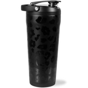 imageHydroJug 24 oz New Stainless Steel Shaker  Insulated Leakproof BPAFree with Silent Mixing Grate  No Clumps No Noise  Premium Shaker for Fitness Sports ampamp Everyday Use Black LeopardBlack Leopard