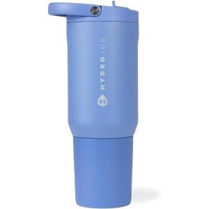 imageHydroJug Sport  Stainless Steel Tumbler with Straw Vacuum Insulated 20oz Leakproof Water Bottle Ergonomic Design Reusable Dishwasher Safe Rubber Base Durable for Gym or Outdoors BlackLight Blue