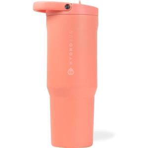 imageHydroJug Sport  Stainless Steel Tumbler with Straw Vacuum Insulated 20oz Leakproof Water Bottle Ergonomic Design Reusable Dishwasher Safe Rubber Base Durable for Gym or Outdoors BlackSummer Peach