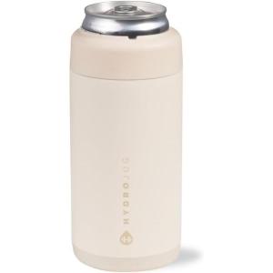 imageHydroJug Standard Can Cooler  2in1 Insulated Can Cooler Cup  Stainless Steel Can Holder with NonSlip Rubber Base  ScrewTop Lid  Dishwasher Safe  12oz SageCream