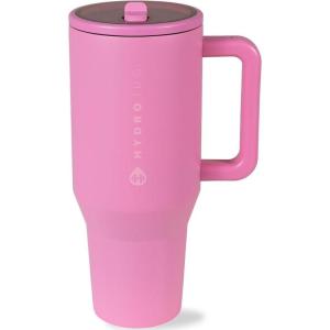imageHydroJug Traveler  32 oz Water Bottle with Handle ampamp Flip Straw  Fits in Cup Holder Leak Resistant TumblerReusable Insulated Stainless Steel ampamp Rubber Base  Gifts for Women ampamp Men BlackTaffy