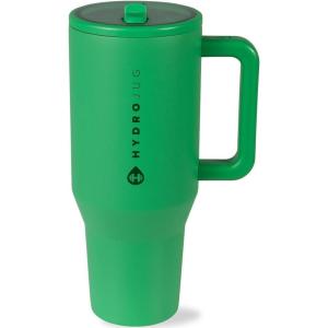 imageHydroJug Traveler  32 oz Water Bottle with Handle ampamp Flip Straw  Fits in Cup Holder Leak Resistant TumblerReusable Insulated Stainless Steel ampamp Rubber Base  Gifts for Women ampamp Men BlackClover