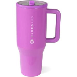 imageHydroJug Traveler  32 oz Water Bottle with Handle ampamp Flip Straw  Fits in Cup Holder Leak Resistant TumblerReusable Insulated Stainless Steel ampamp Rubber Base  Gifts for Women ampamp Men BlackPulse