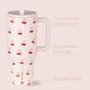 imageHydroJug Traveler  40 oz Water Bottle with Handle ampamp Flip Straw  Fits in Cup Holder Leak Resistant TumblerReusable Insulated Stainless Steel ampamp Rubber Base  Gifts for Women ampamp Men Alumni RedSweet Cherry
