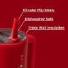 imageHydroJug Traveler  40 oz Water Bottle with Handle ampamp Flip Straw  Fits in Cup Holder Leak Resistant TumblerReusable Insulated Stainless Steel ampamp Rubber Base  Gifts for Women ampamp Men Alumni RedAlumni Red