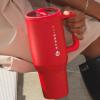 imageHydroJug Traveler  40 oz Water Bottle with Handle ampamp Flip Straw  Fits in Cup Holder Leak Resistant TumblerReusable Insulated Stainless Steel ampamp Rubber Base  Gifts for Women ampamp Men Alumni RedAlumni Red