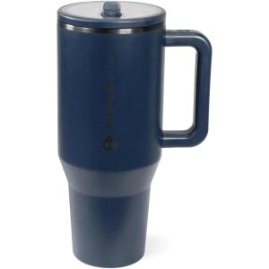 imageHydroJug Traveler  40 oz Water Bottle with Handle ampamp Flip Straw  Fits in Cup Holder Leak Resistant TumblerReusable Insulated Stainless Steel ampamp Rubber Base  Gifts for Women ampamp Men Alumni RedMidnight