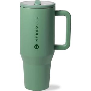 imageHydroJug Traveler  40 oz Water Bottle with Handle ampamp Flip Straw  Fits in Cup Holder Leak Resistant TumblerReusable Insulated Stainless Steel ampamp Rubber Base  Gifts for Women ampamp Men Alumni RedSage