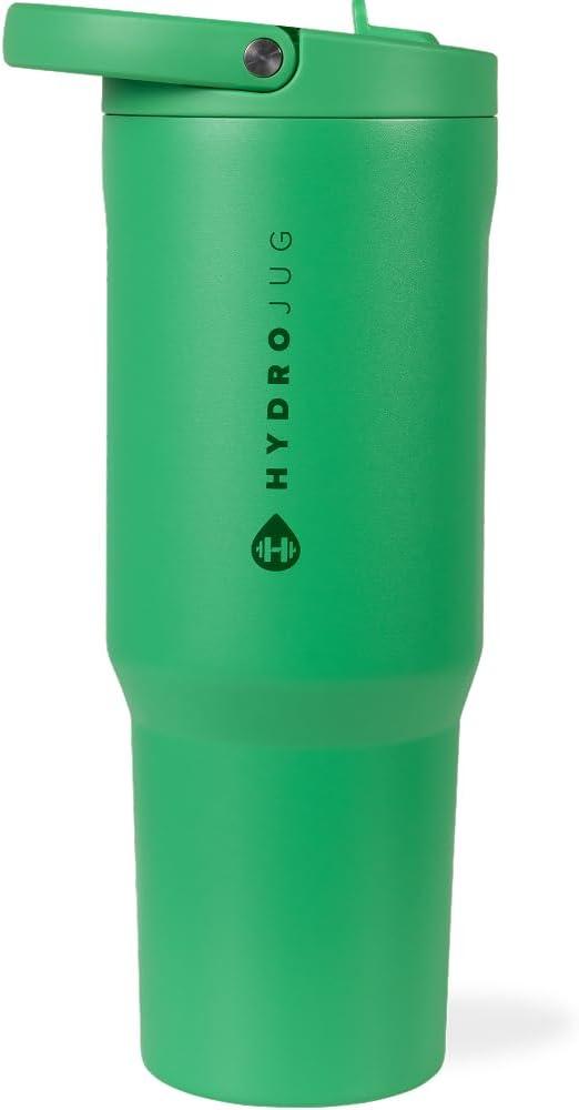 imageHydroJug Sport  Stainless Steel Tumbler with Straw Vacuum Insulated 40oz Leakproof Water Bottle Ergonomic Design Reusable Dishwasher Safe Rubber Base Durable for Gym or Outdoors Alumni RedClover