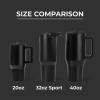 imageHydroJug Sport  Stainless Steel Tumbler with Straw Vacuum Insulated 40oz Leakproof Water Bottle Ergonomic Design Reusable Dishwasher Safe Rubber Base Durable for Gym or Outdoors Alumni RedBlack