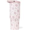 imageHydroJug Sport  Stainless Steel Tumbler with Straw Vacuum Insulated 40oz Leakproof Water Bottle Ergonomic Design Reusable Dishwasher Safe Rubber Base Durable for Gym or Outdoors Alumni RedWildrose