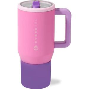 imageHydroJug Kids  20 oz Insulated Kids Water Bottle with Flip Straw ampamp Handle  LeakProof ampamp Durable  Perfect for School Sports Lunch Travel ampamp Camp Alumni RedPink Sugar