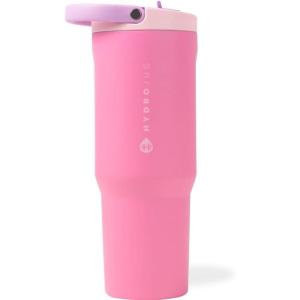 imageHydroJug Sport  Stainless Steel Tumbler with Straw Vacuum Insulated 40oz Leakproof Water Bottle Ergonomic Design Reusable Dishwasher Safe Rubber Base Durable for Gym or Outdoors Alumni RedPink Sugar